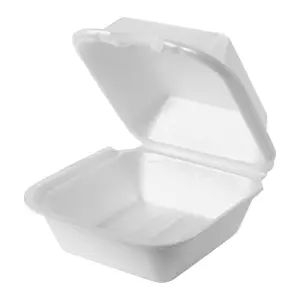 Ecopax PP225 Sandwich White Plastic Hinged Containers 250 / Case