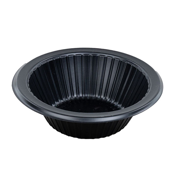 Black 12 oz. Round Ribbed Bowl